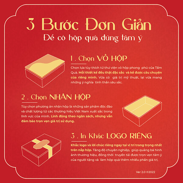 3 bước đơn giản để có hộp quà tặng đối tác cao cấp, quà tết khách hàng đúng tâm ý